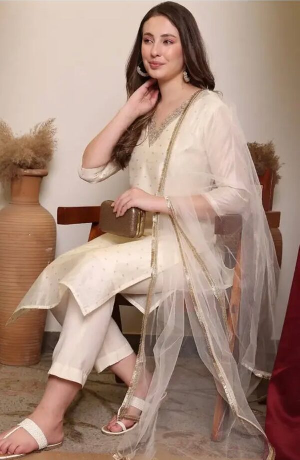 Chanderi Silk Kurti Set