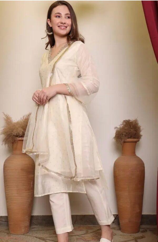Chanderi Silk Kurti Set