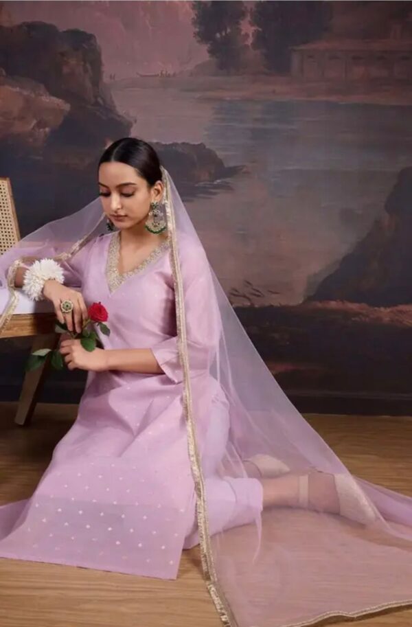 Chanderi Silk Kurti Set