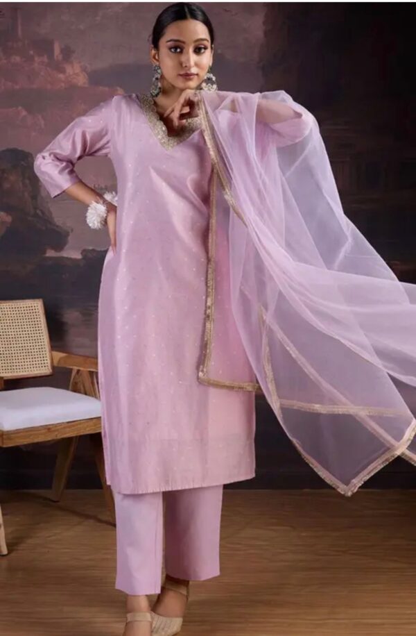 Chanderi Silk Kurti Set