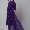 Embroidery Neck Design Kurti Set
