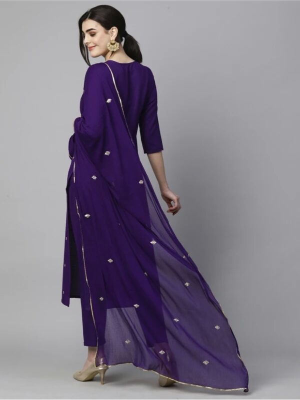 Embroidery Neck Design Kurti Set