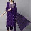 Embroidery Neck Design Kurti Set