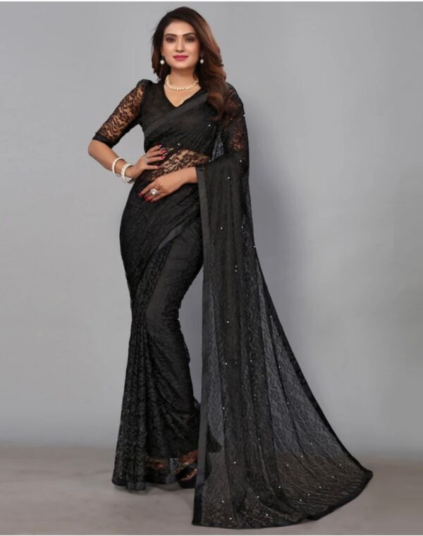 Net Embroidery Saree