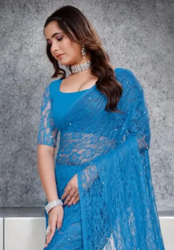 Net Embroidery Saree