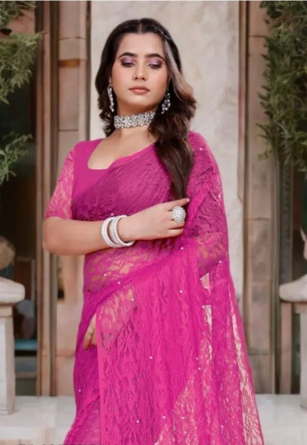 Net Embroidery Saree