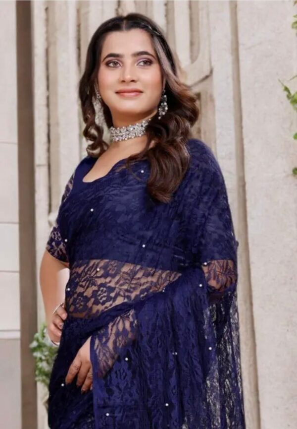 Net Embroidery Saree