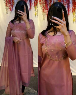 Designer Space Silk Kurti Set