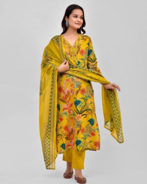 V Neck Kurti Set