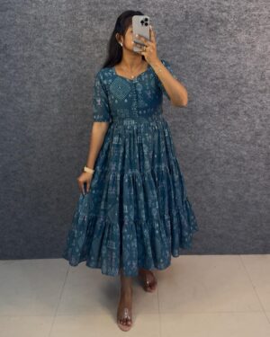 Gown Ethnic Print